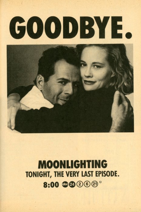 Scan of a TV Guide Ad for Moonlighting on ABC